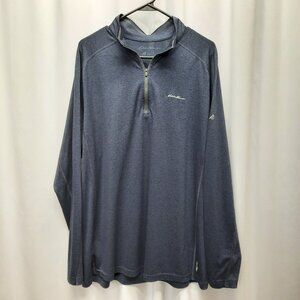 Eddie Bauer Men’s Resolution 1/4 Zip Pullover XL Tall Blue FreeDry Performance